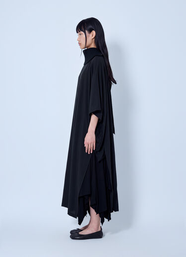 LN-CC® - Yohji Yamamoto: Knit Combi Kimono Coat - Black Yohji Yamamoto Knit Combi Kimono Coat Black yoy0263016