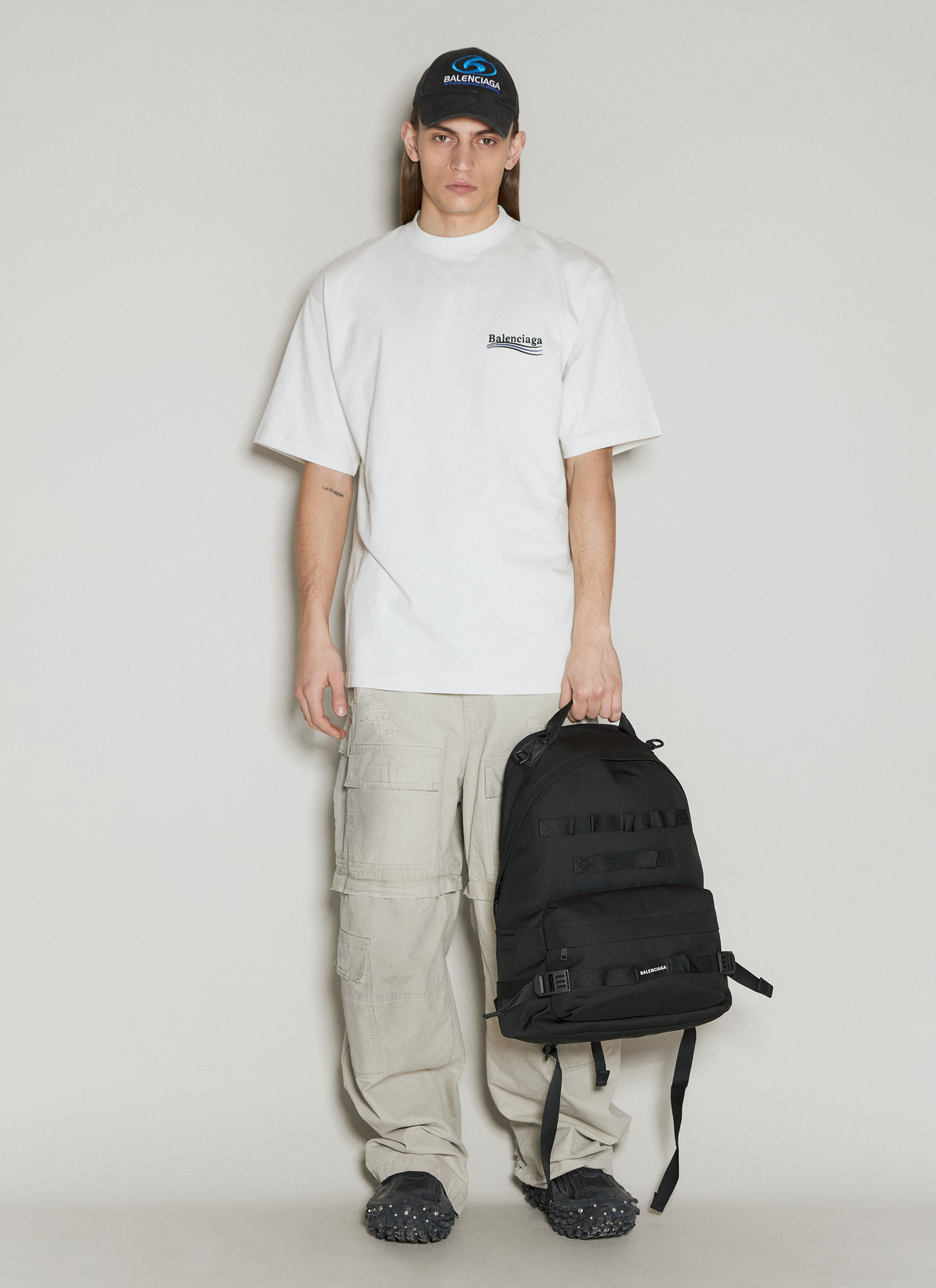 Balenciaga Men's' Army Medium Multicarry Backpack in Black