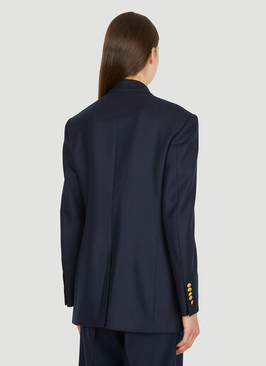 Gucci 徽标贴饰双排扣西装外套 藏青色 guc0251041