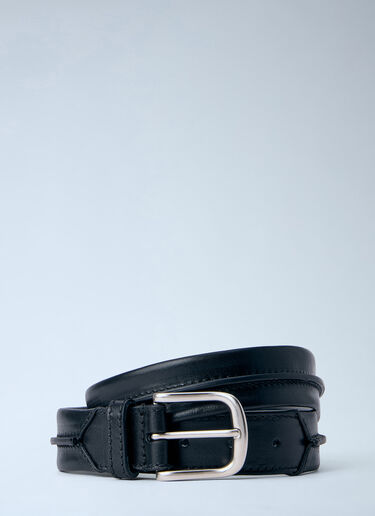 Dries Van Noten エンボス加工シームレザーベルト ブラック dvn0163037