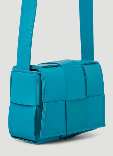 Bottega Veneta Cassette Intreccio Mini Shoulder Bag Blue bov0246095