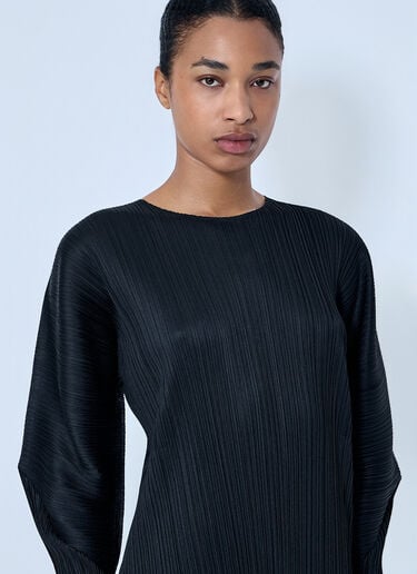 Pleats Please Issey Miyake Pleated Midi Dress Black plp0264006