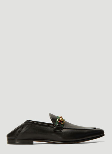 Gucci Brixton Web-Trimmed Horsebit Loafers Black guc0137087