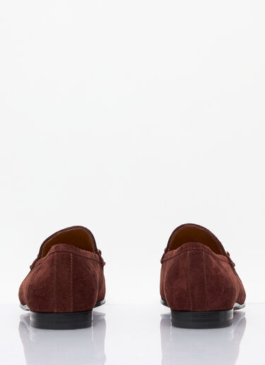 Gucci Jordaan Suede Loafers Brown guc0257055