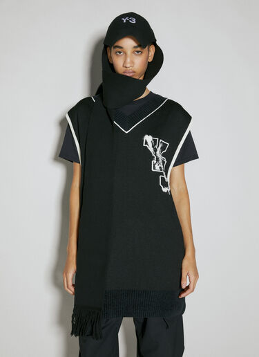 Contrast Logo Baseball Cap With Scarf Y-3 Contrast Logo Baseball Cap With Scarf Black yyy0354036