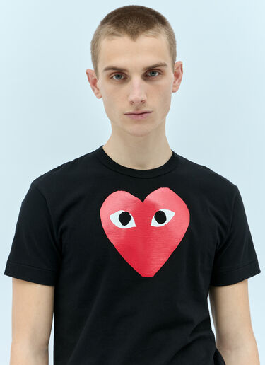 Comme Des Garçons PLAY 徽标印花 T 恤 黑色 cpl0355010