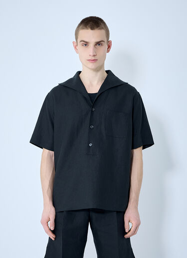 Dolce & Gabbana Linen Polo Shirt Black dol0160005