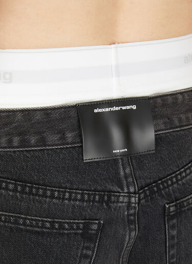 Alexander Wang Logo Waistband Jeans Black awg0250021