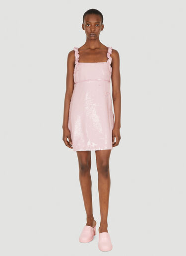 GANNI Sequinned Mini Dress Pink gan0248007