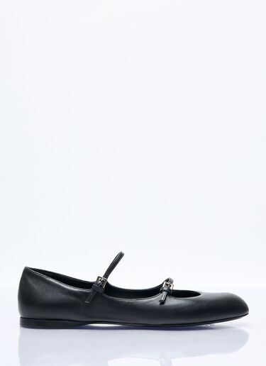 Max Mara 나파 가죽 발레리나 플랫 블랙 max0257043