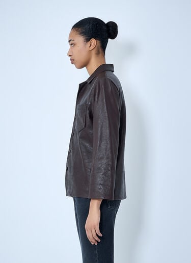 Saint Laurent Leather Jacket Brown sla0263021