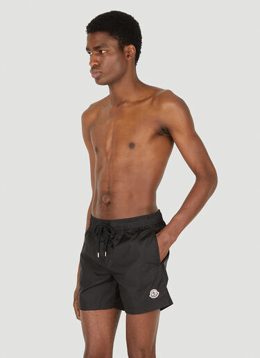 Moncler Logo Patch Swim Shorts Black mon0147022