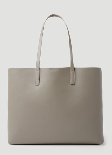 Saint Laurent Leather Shopping Tote Bag Grey sla0253086