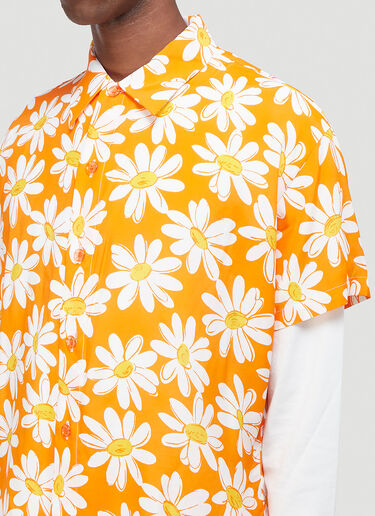 ERL Flower-Print Shirt Orange lre0142009