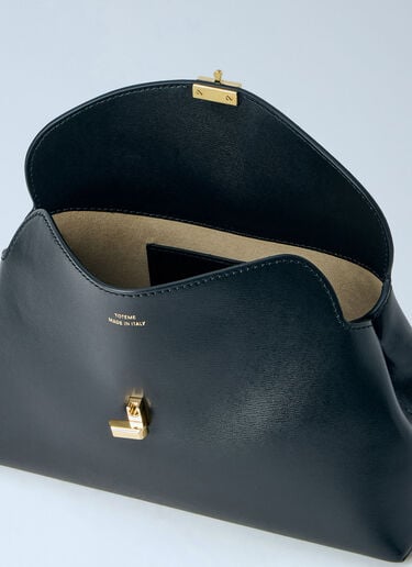TOTEME T-Lock Leather Clutch Black tot0256037
