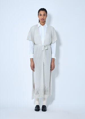 Max Mara Belted Knit Cardigan White max0260015