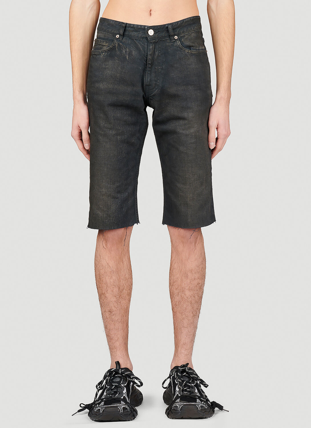Shop Balenciaga Slim Shorts In Black
