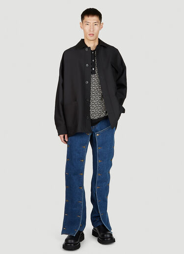Balmain 모노그램 폴로 셔츠 블랙 bln0151011