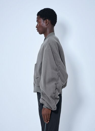 LN-CC® - Rick Owens: Zip-Up Bomber Jacket - Grey Rick Owens Zip-Up Bomber Jacket Grey ric0165047