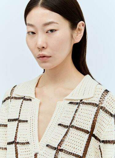 Dries Van Noten Block Stitch Polo 上衣 米色 dvn0256027