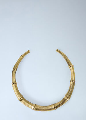 Saint Laurent Bamboo Torc Necklace Gold sla0263117