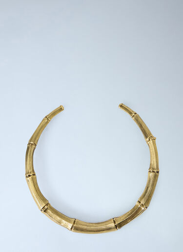 LN-CC® - Saint Laurent: Bamboo Torc Necklace - Gold Saint Laurent Bamboo Torc Necklace Gold sla0263117