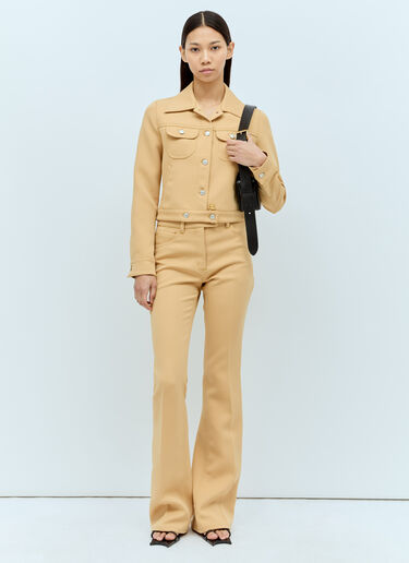 Courrèges 70's 斜纹布微喇长裤 米色 cou0255003