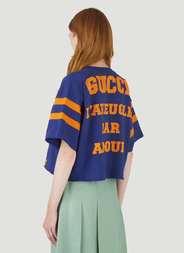 Gucci 1921 Cropped T-Shirt Blue guc0245005