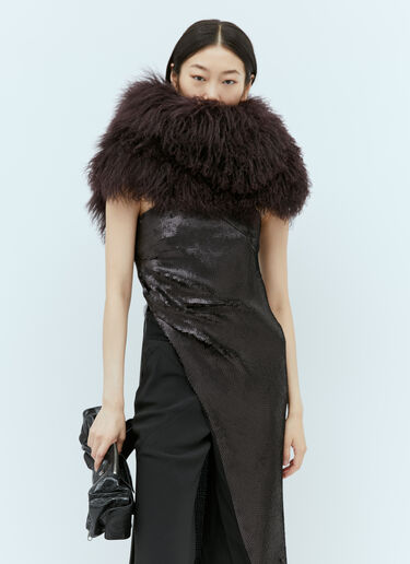 ムートン襟 Ann Demeulemeester ムートン襟 パープル ann0254015