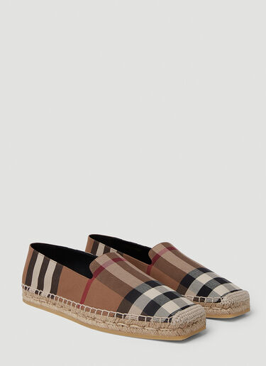 Burberry 체크 에스파드리유 플랫 슈즈 브라운 bur0251087