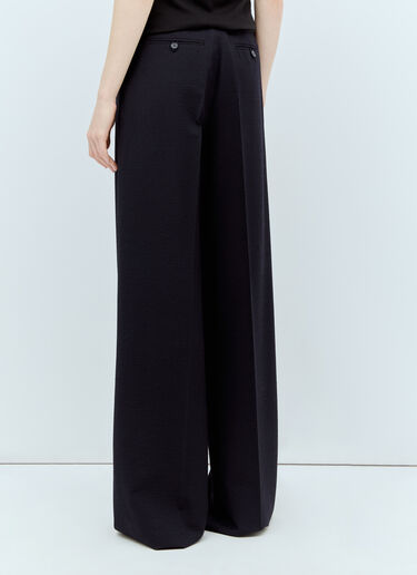 Max Mara Wool-Blend Seersucker Pants Navy max0255022