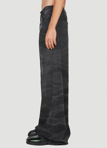 MM6 Maison Margiela Crease Effect Wide Leg Jeans Black mmm0153009