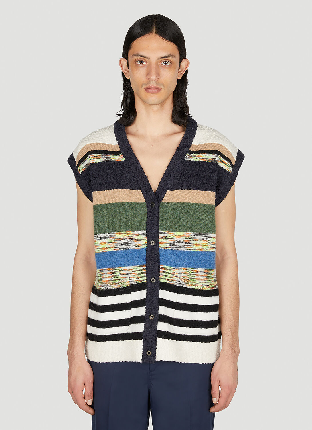Soulland Striped Button-up Vest
