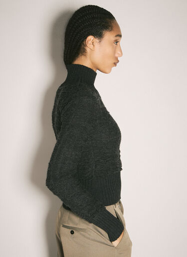 MM6 Maison Margiela Cropped Turtleneck Sweater Grey mmm0257005