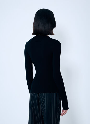 Jean Paul Gaultier Rib Sweater With Transparent Panels Black jpg0259013