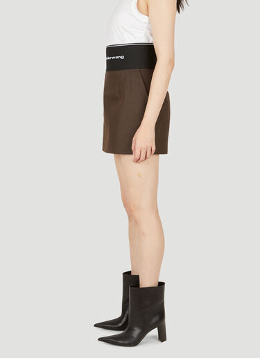 Alexander Wang Logo Waistband Skirt Brown awg0249006
