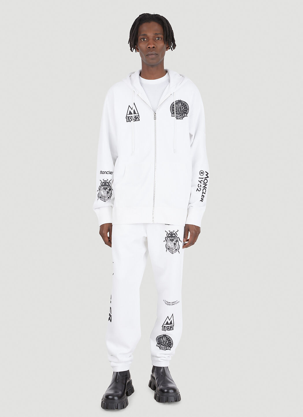 Moncler hotsell tracksuit white