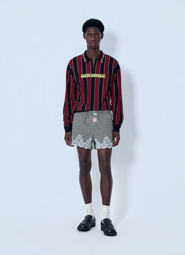 Martine Rose Lace Trim Checkered Shorts Brown mtr0164010