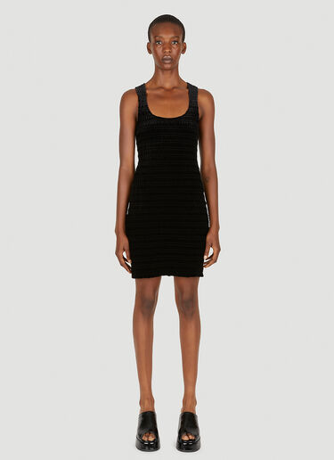 GANNI Velvet Smock Dress Black gan0251023