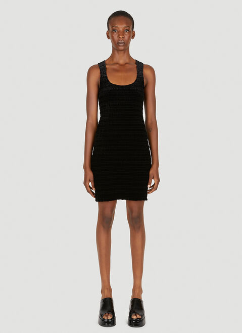 GANNI Velvet Smock Dress Black gan0251023