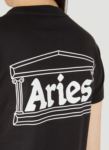 Aries Shrunken Zip T-Shirt Black ari0248004