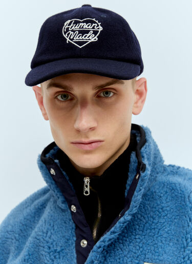 Human Made Logo Embroidery Wool Baseball Cap Navy hmd0154019