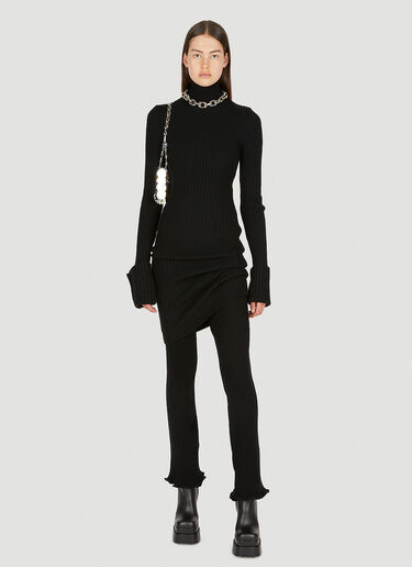 Rabanne Roll Neck Knit Mini Dress Black pac0250006
