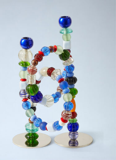 POLSPOTTEN Beaded Sculptural Candle Holder Multicolour wps0692216