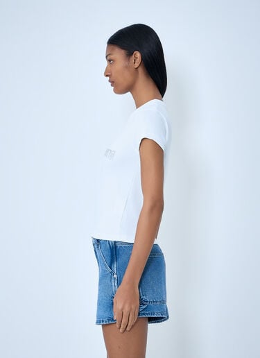 Alexander Wang Logo Motif Cotton Jersey T-Shirt White awg0263015