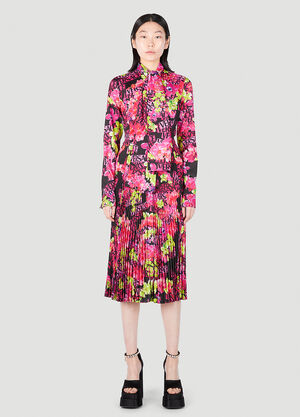 Versace Floral Logo Midi Dress Black ver0250028