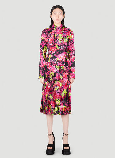 Versace Floral Logo Midi Dress Pink vrs0251013