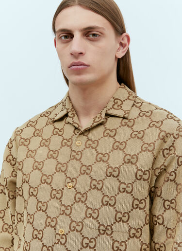 Maxi GG Canvas Overshirt Gucci Maxi GG Canvas Overshirt Beige guc0155043