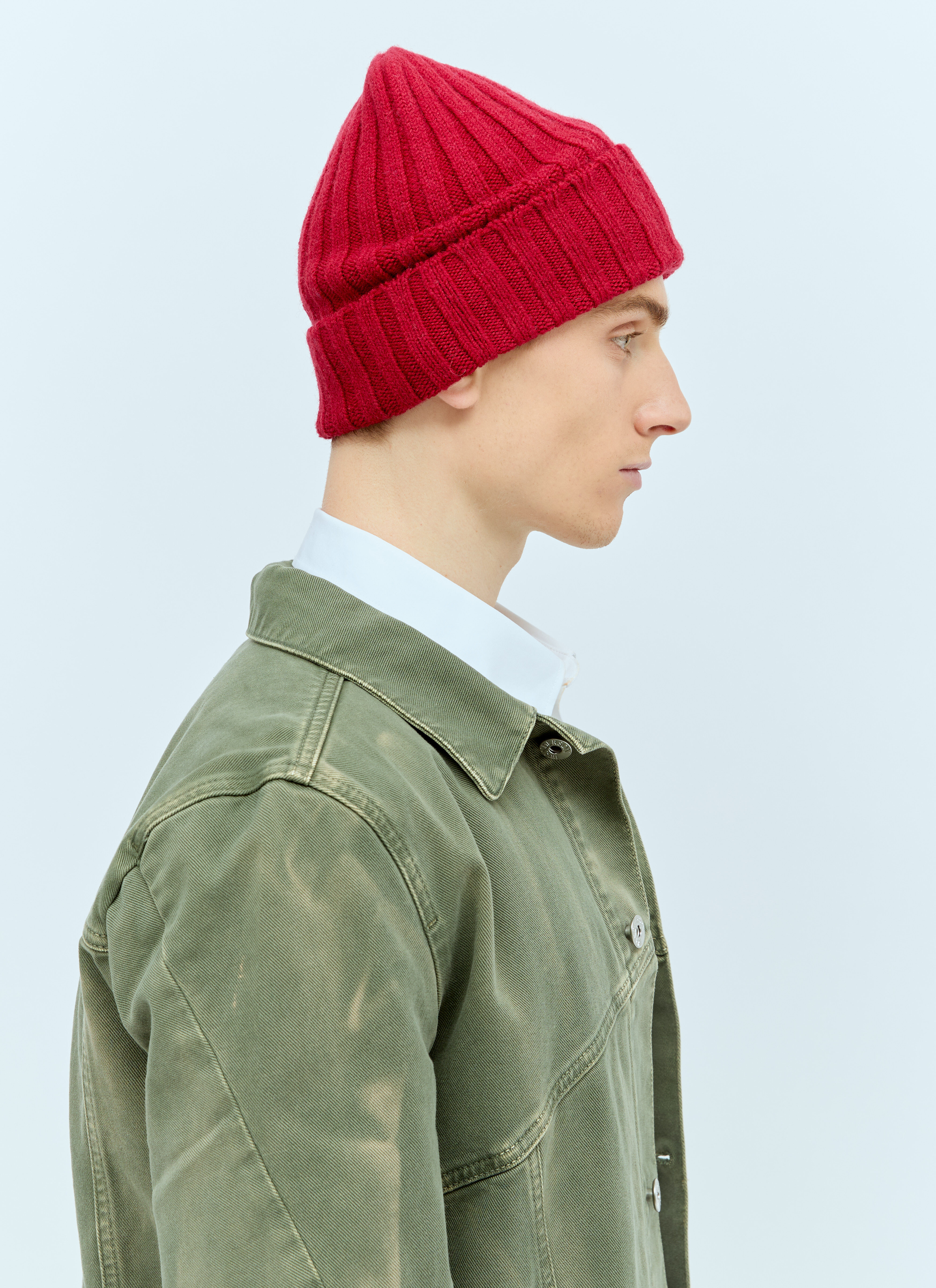 Visvim Men's' Wool Beanie Hat in Red | LN-CC®