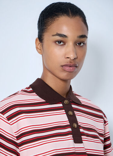 LN-CC® - Moncler: Striped Polo Shirt - Pink Moncler Striped Polo Shirt Pink mon0265096